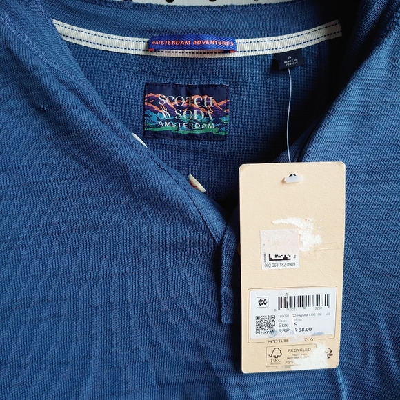 Scotch & Soda Long Sleeve Jersey Grandad Henley T-Shirt RETAIL $79 - Picture 9 of 16